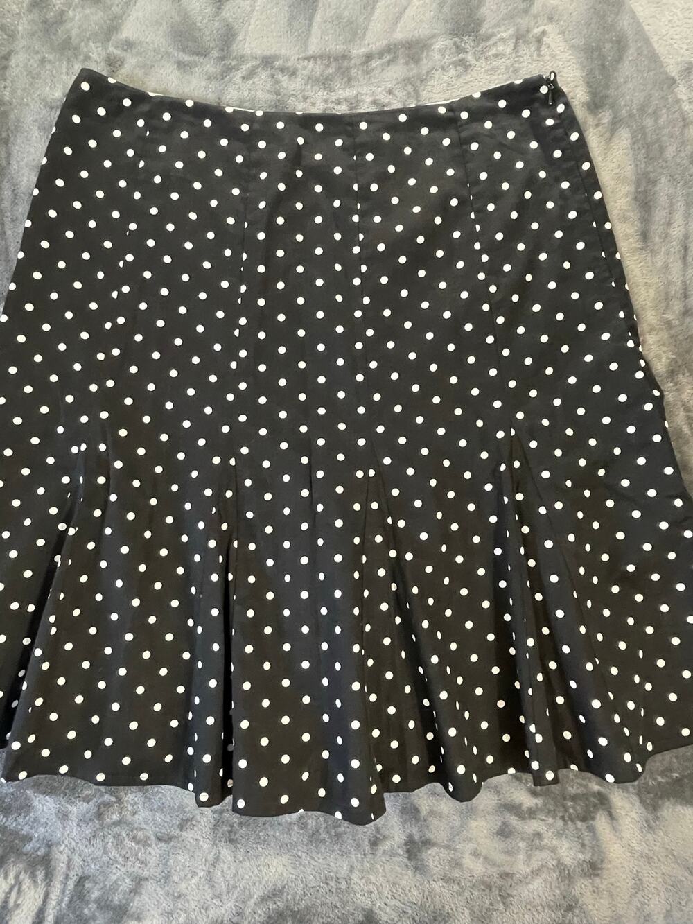 Petticoat Skirt Drop Waist Pleated Flared Stretch Black White Dot